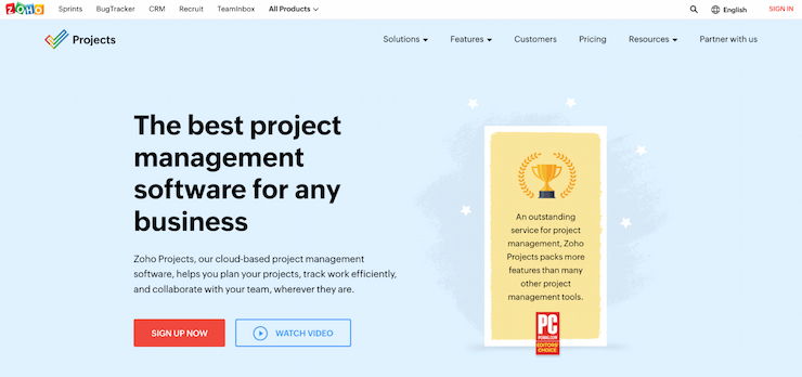 Zoho Projects is a great project management solution for small teams