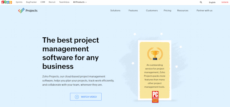 Zoho Projects is the best software project management with unique collaboration features