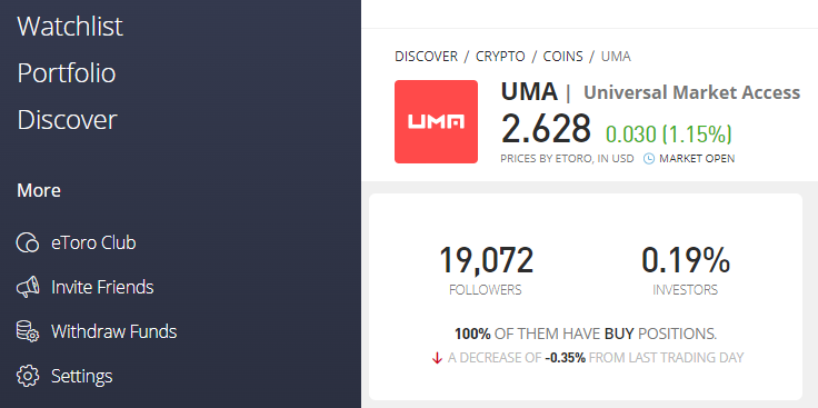 Buy UMA coin