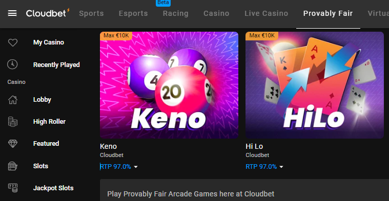 Cloudbet gambling site