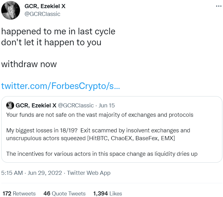 Crypto exchanges insolvent