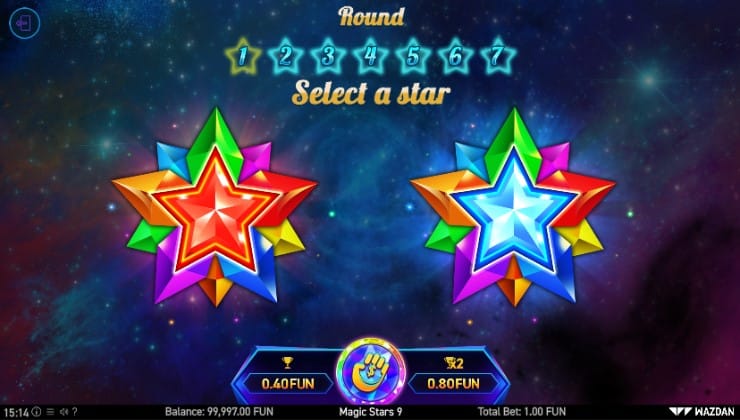 The gamble round of the Magic Stars 9 slot