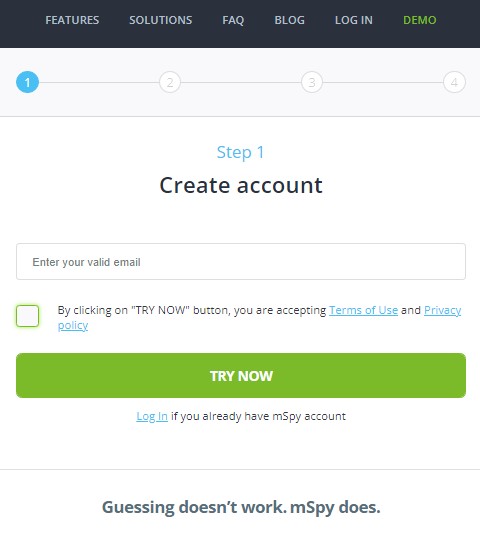Making your account with mSpy