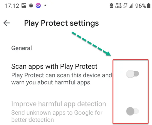 Disabling Play Protect on the target Android device