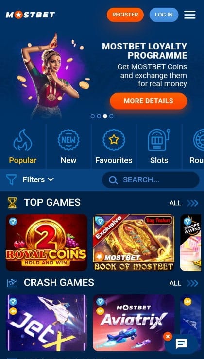 The Mostbet mobile casino platform