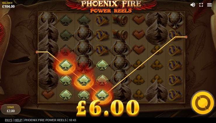 Power Reels being effective in the Phoenix Fire online slot