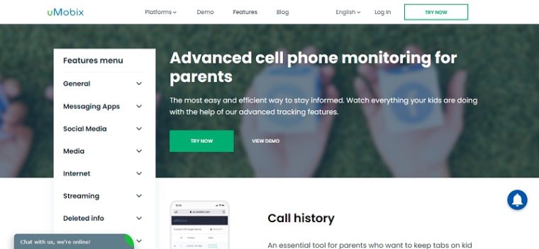 uMobix the best WhatsApp parental monitoring apps' homepage