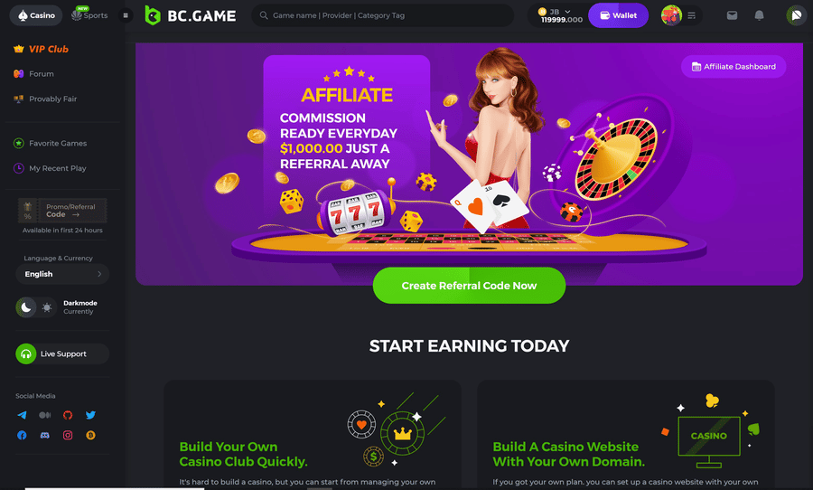 Bc.Game Casino  Khuyến mại 101