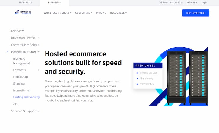 BigCommerce is most feature-rich website hosting for small businesses