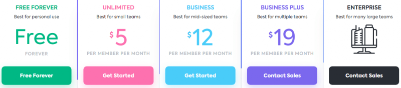 ClickUp's pricing plans