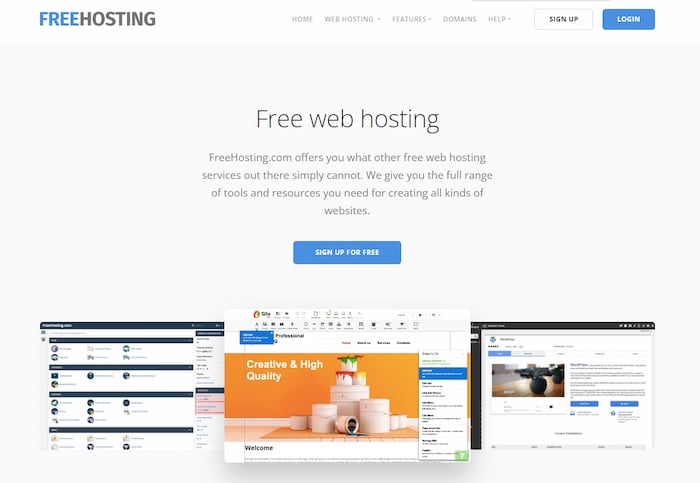 FreeHosting.com is a great hosting provider with a site builder