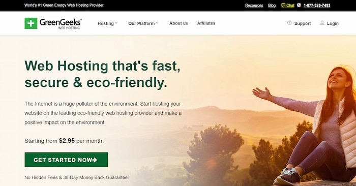 GreenGeeks is the fastest WordPress hosting powered by green energy