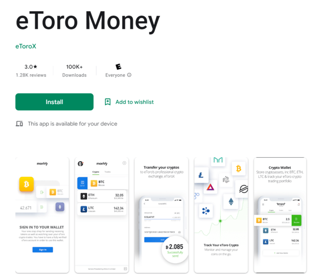 Install eToro Money