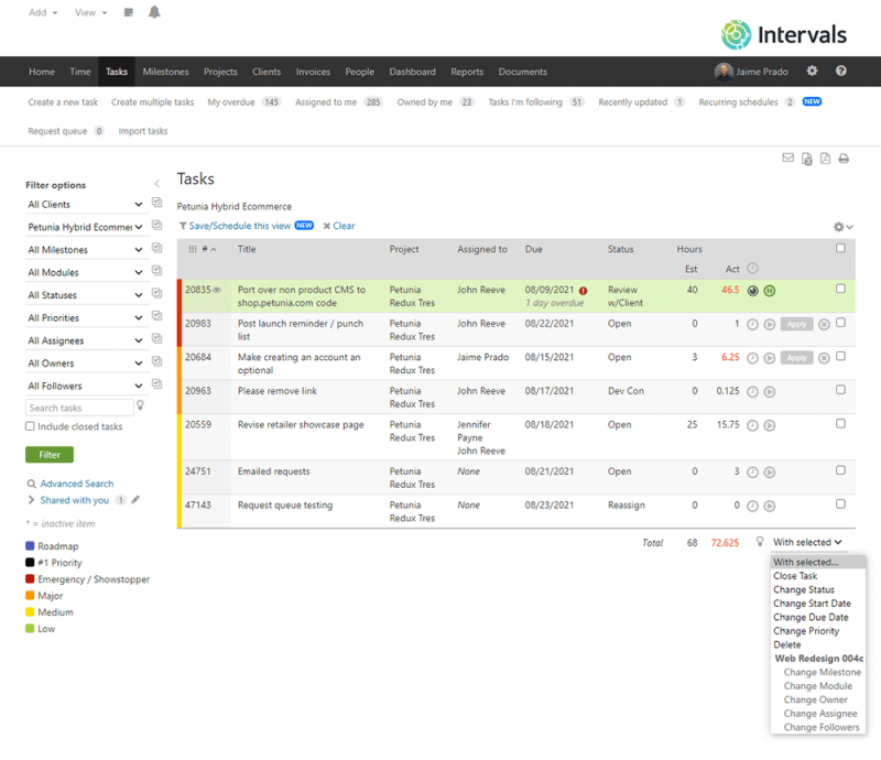 Intervals interface for managing your content workflow