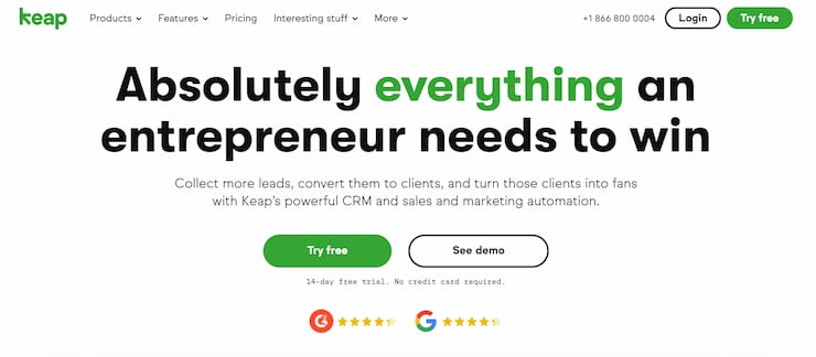 Keap is a top easy-to-use CRM for startups