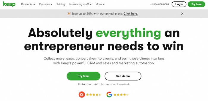 Keap is the best CRM for non profits that work remotely