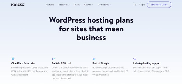 Kinsta is a fast WordPress hosting platform with enhanced performance