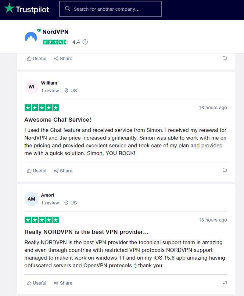 NordVPN customer support reviews