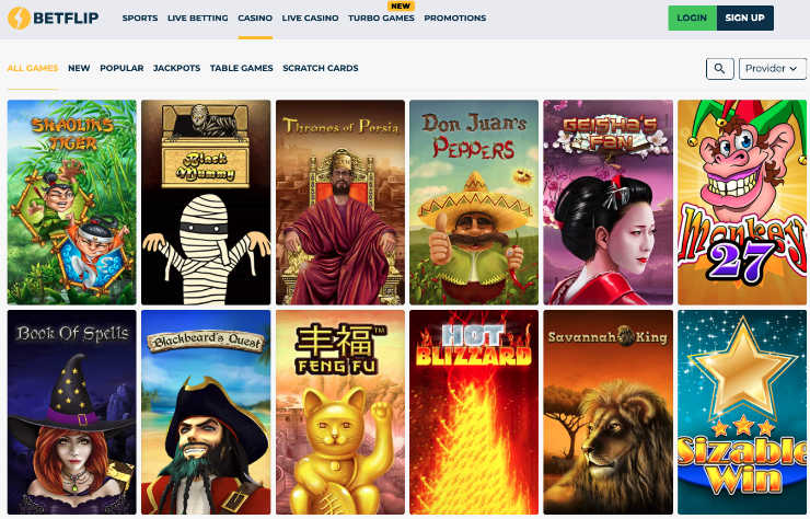 Online Games at BetFlip Casino