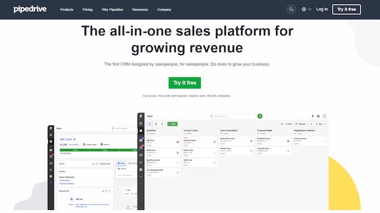 Pipedrive is a top CRM for sale startups