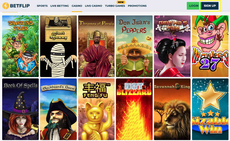 Register at BetFlip Casino Step 1