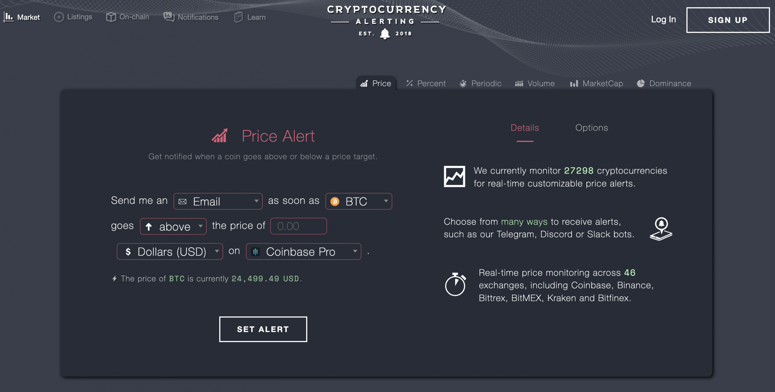 Cryptocurrency Alerting