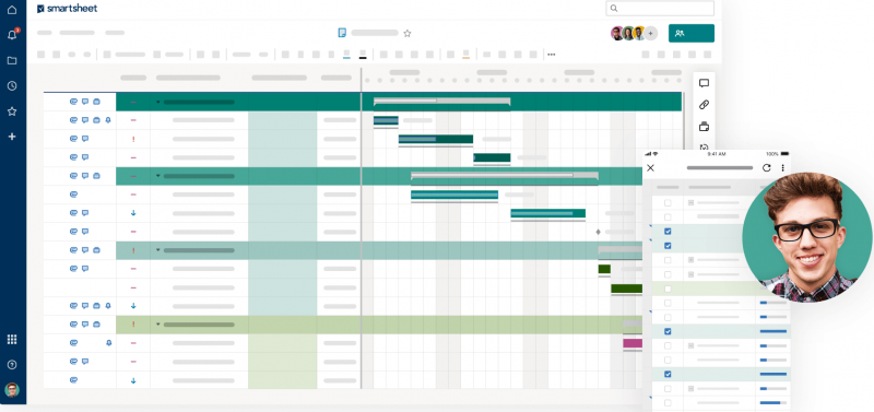 Smartsheet's spreadsheet-style workflow management interface