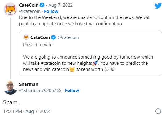 CateCoin binance news