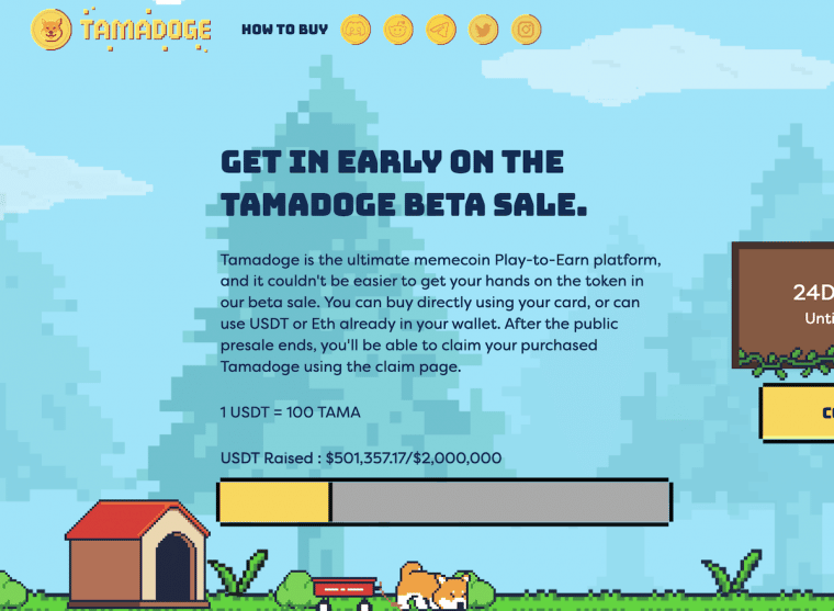 tamadoge beta sale 500k achieved