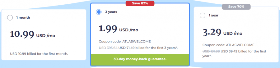 AtlasVPN pricing