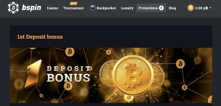 Bspin casino welcome bonus
