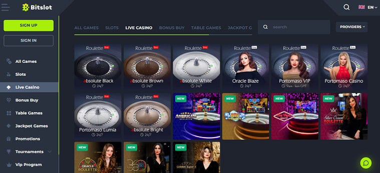 Bitslot Live Dealer Games