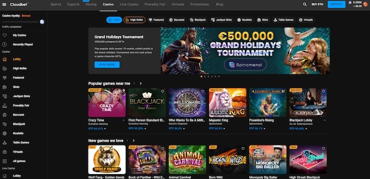 Cloudbet’s gaming library