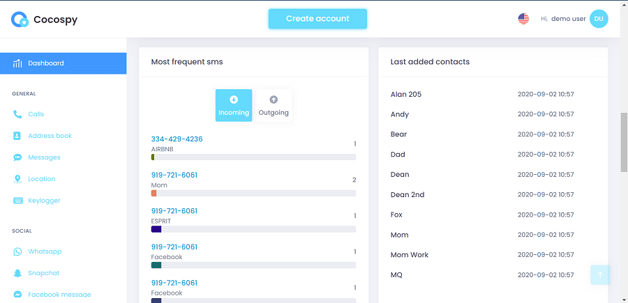 Cocospy call log
