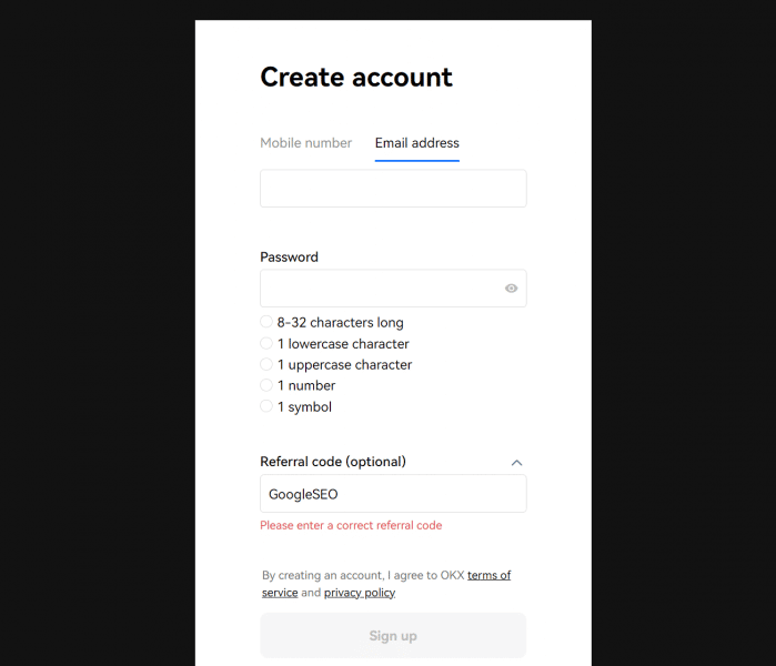 Create OKX Account