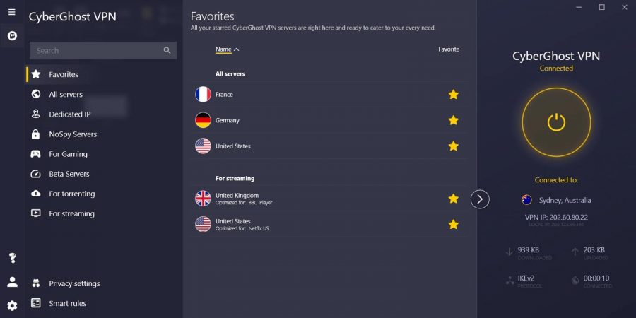CyberGhost app | Best VPN Reddit recommendation for iPhone
