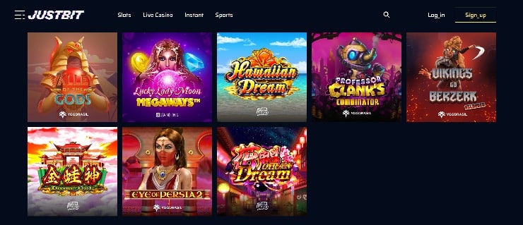 Justbit Casino review - Slots