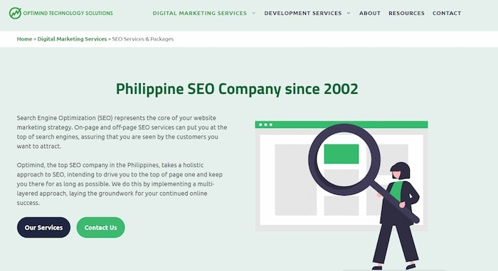 Optimind Technology Solutions is an SEO company with two decades of hands-on experience