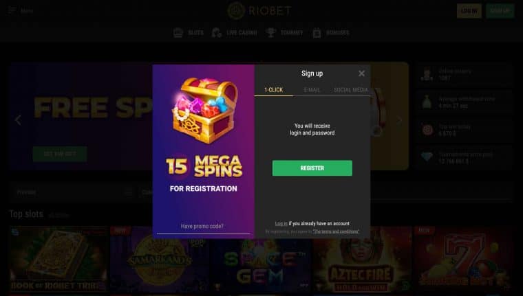 Riobet Sign Up