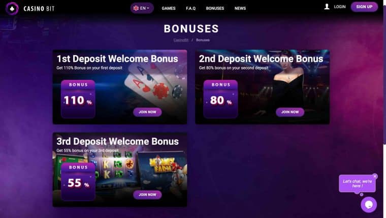 Casinobit Bonuses