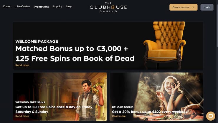 Clubhouse Casino Bonuses
