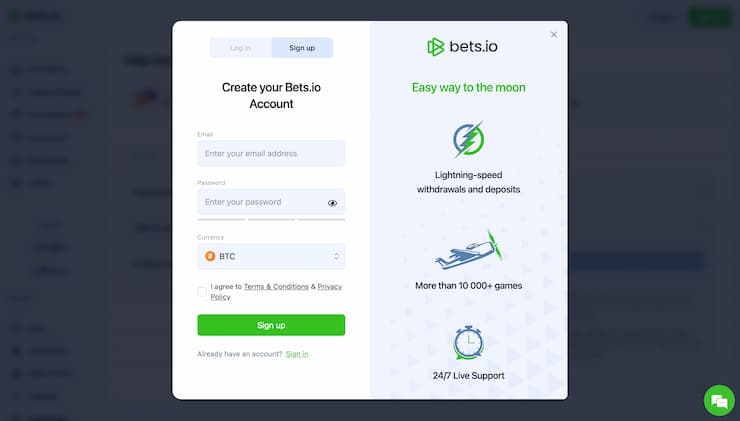 Bets.io Register