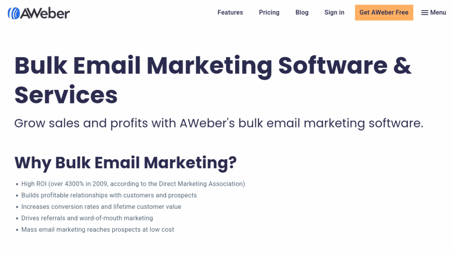 Aweber mass email