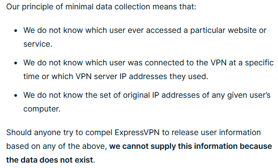 ExpressVPN No-Logs Policy