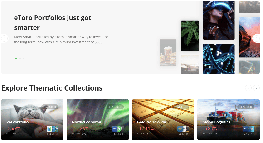 eToro Smart Portfolios
