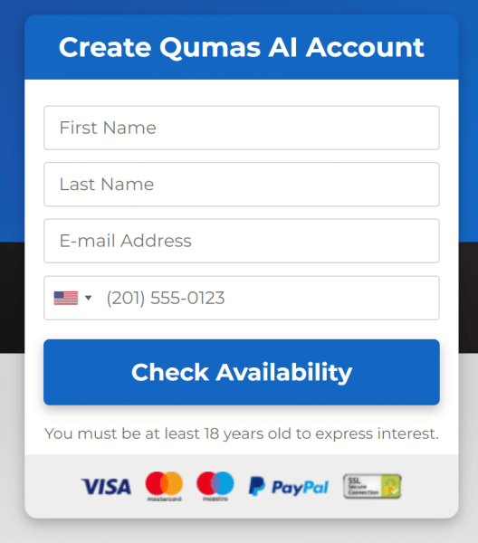 Sign Up for Qumas AI