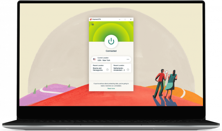 ExpressVPN on windows laptop connected