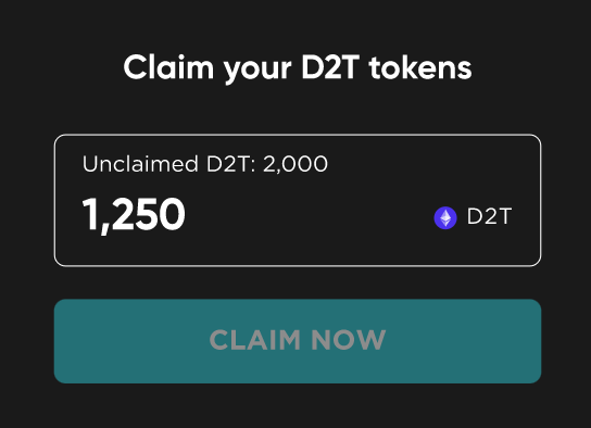 Claim D2T tokens