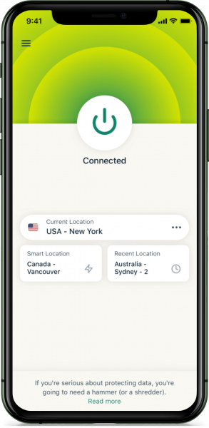 ExpressVPN iPhone connected