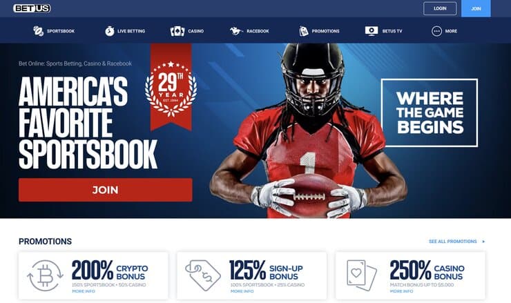 BetUS Sports Homepage